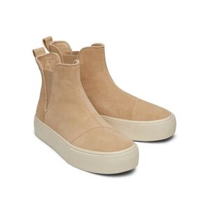 New TOMS Fenix Platform Chelsea Oatmeal Suede High-Top Sneakers Women's Size 5